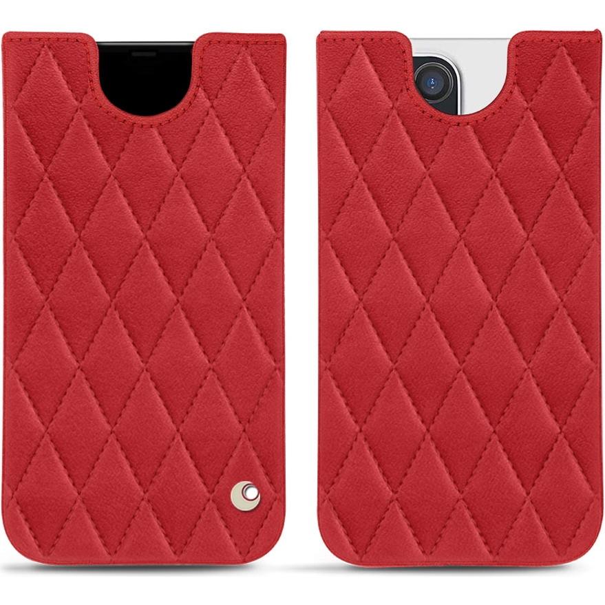 Noreve Lederschutzhülle (Apple iPhone 13 Pro), Smartphone Hülle, Rot