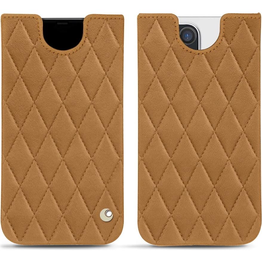 Noreve Lederschutzhülle (Apple iPhone 13 Pro), Smartphone Hülle, Braun