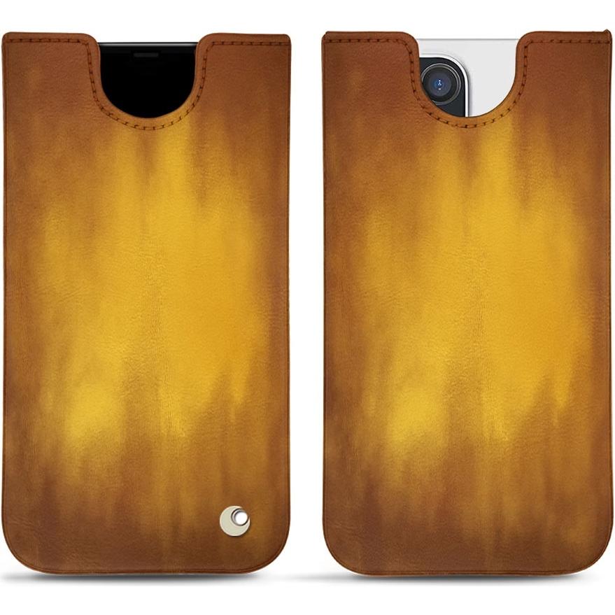 Noreve Lederschutzhülle (Apple iPhone 13 Pro), Smartphone Hülle, Gold