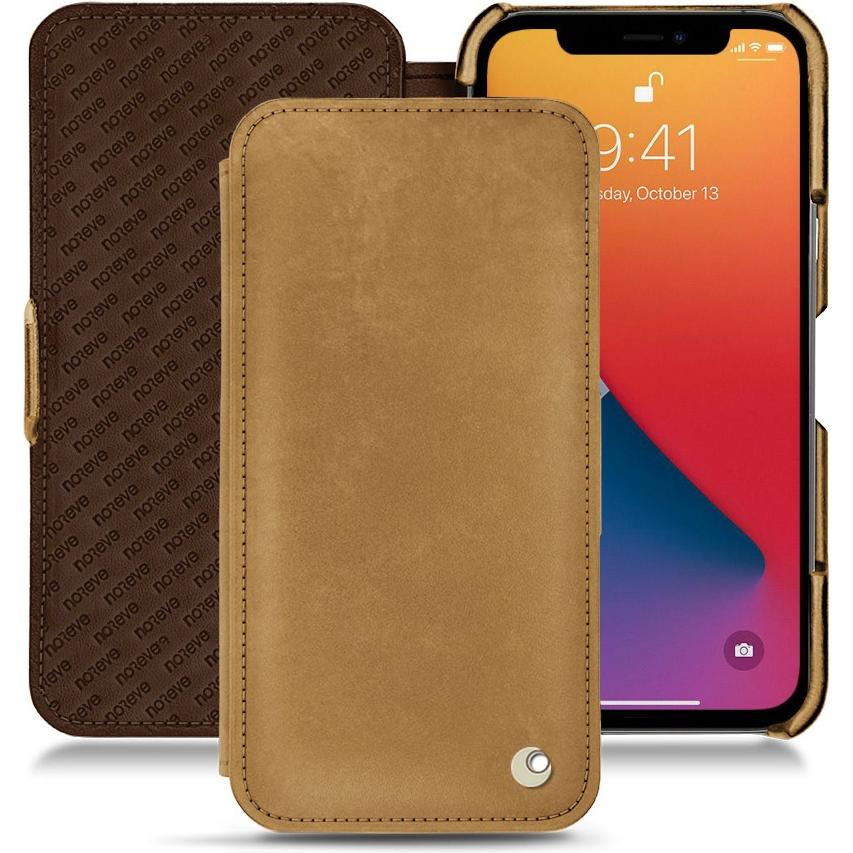 Thumbnail - Noreve Lederschutzhülle horizontal (Apple iPhone 13 Pro), Smartphone Hülle, Braun