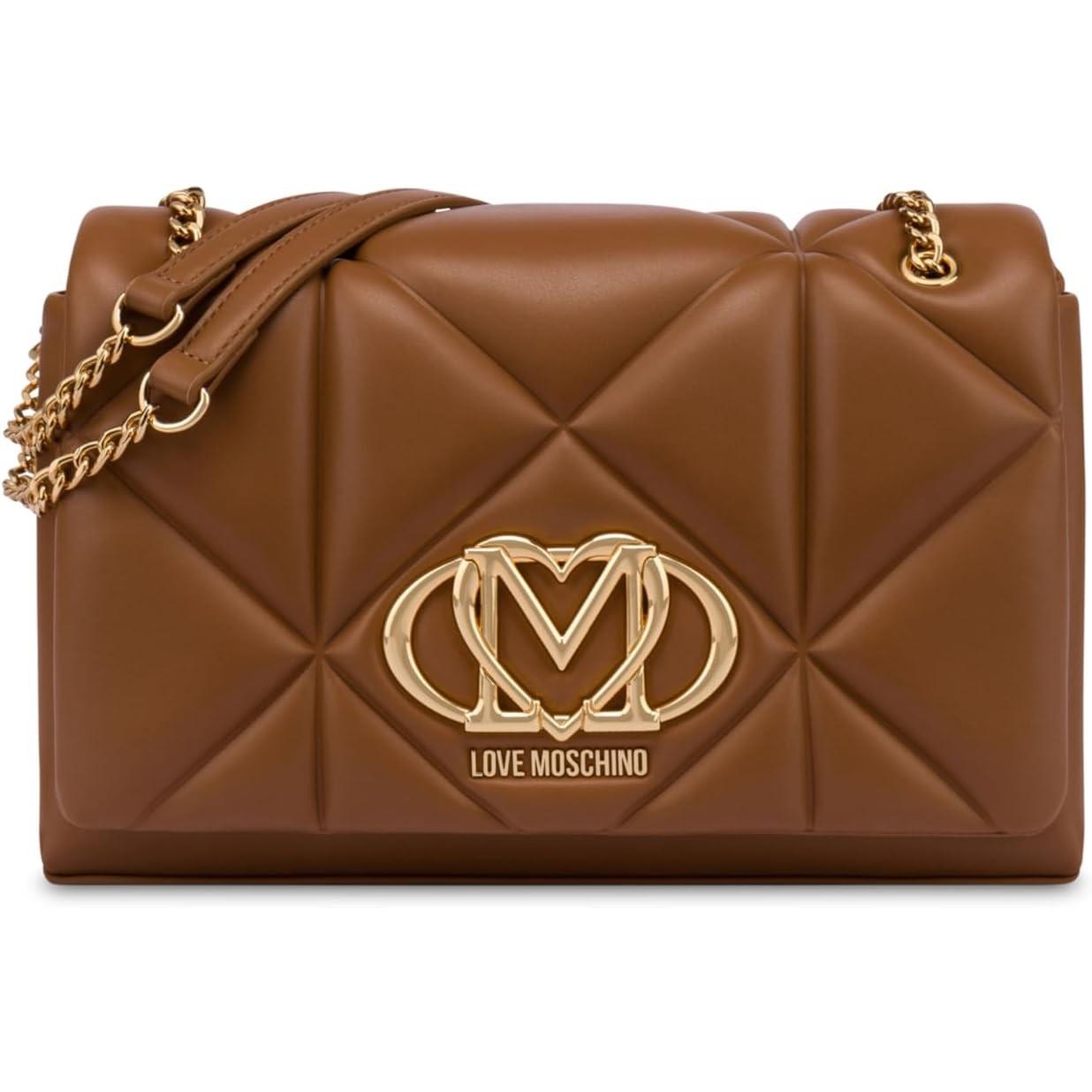 Love Moschino Donna Marrone Donne, Borsetta, Borsa A Tracolla In Similpelle Con Effetto Rilievo,