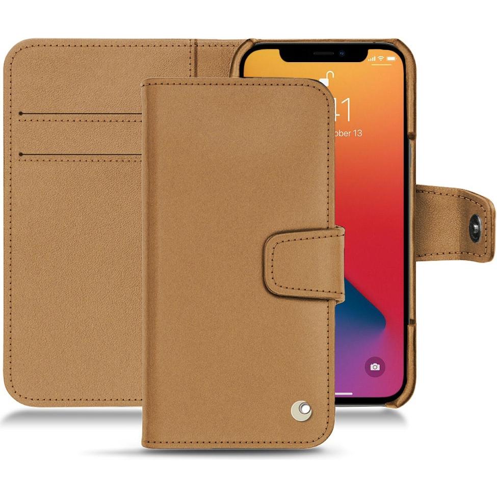 Noreve Lederschutzhülle Wallet (Apple iPhone 13 Pro Max), Smartphone Hülle, Beige