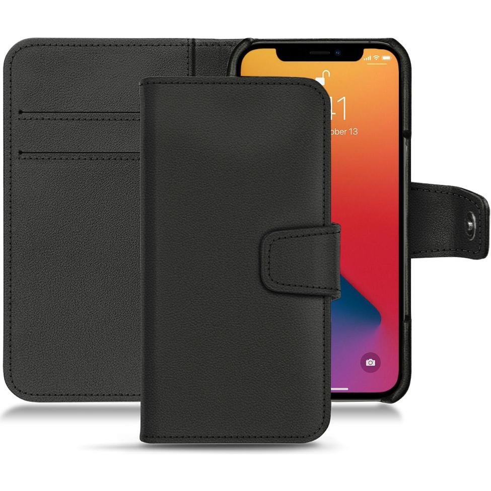 Noreve Lederschutzhülle Wallet (Apple iPhone 13 Pro Max), Smartphone Hülle, Schwarz