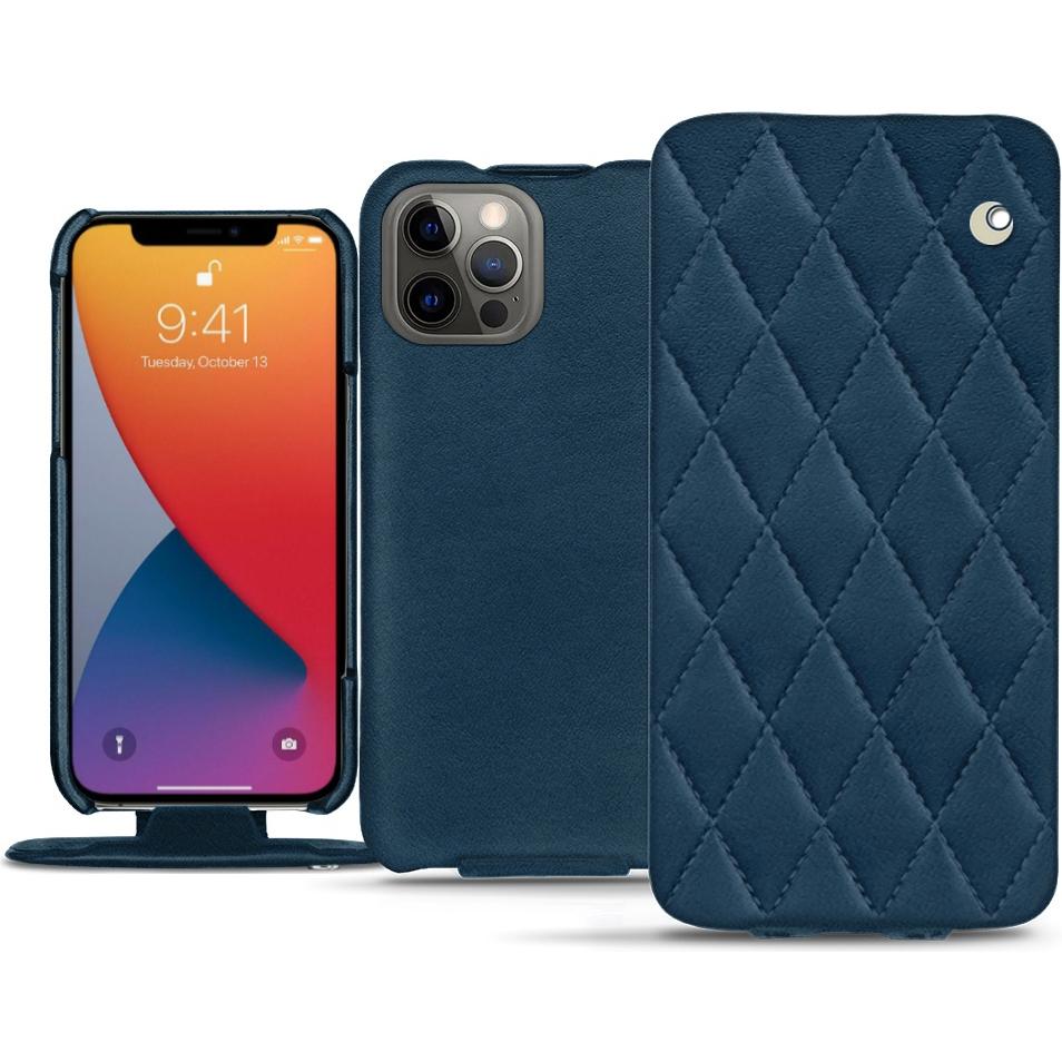 Thumbnail - Noreve Lederschutzhülle vertikal (Apple iPhone 13 Pro Max), Smartphone Hülle, Blau