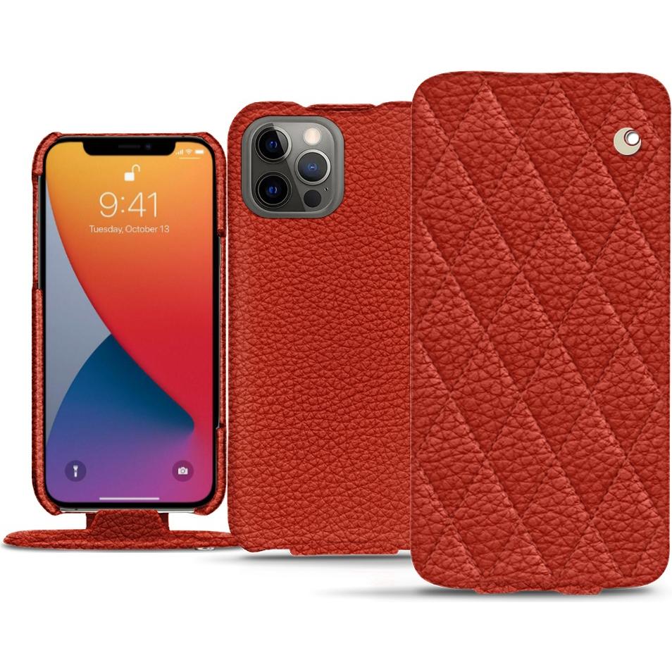 Noreve Lederschutzhülle vertikal (Apple iPhone 13 Pro), Smartphone Hülle, Orange