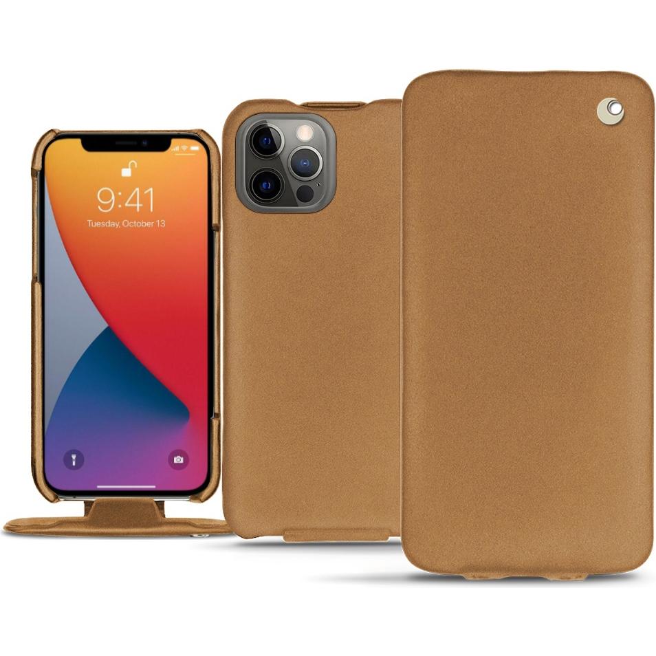 Noreve Lederschutzhülle vertikal (Apple iPhone 13 Pro), Smartphone Hülle, Beige