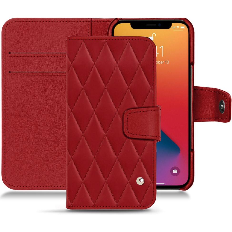 Thumbnail - Noreve Lederschutzhülle Wallet (Apple iPhone 13 Pro), Smartphone Hülle, Rot