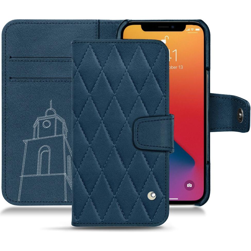 Thumbnail - Noreve Lederschutzhülle Wallet (Apple iPhone 13 Pro), Smartphone Hülle, Blau