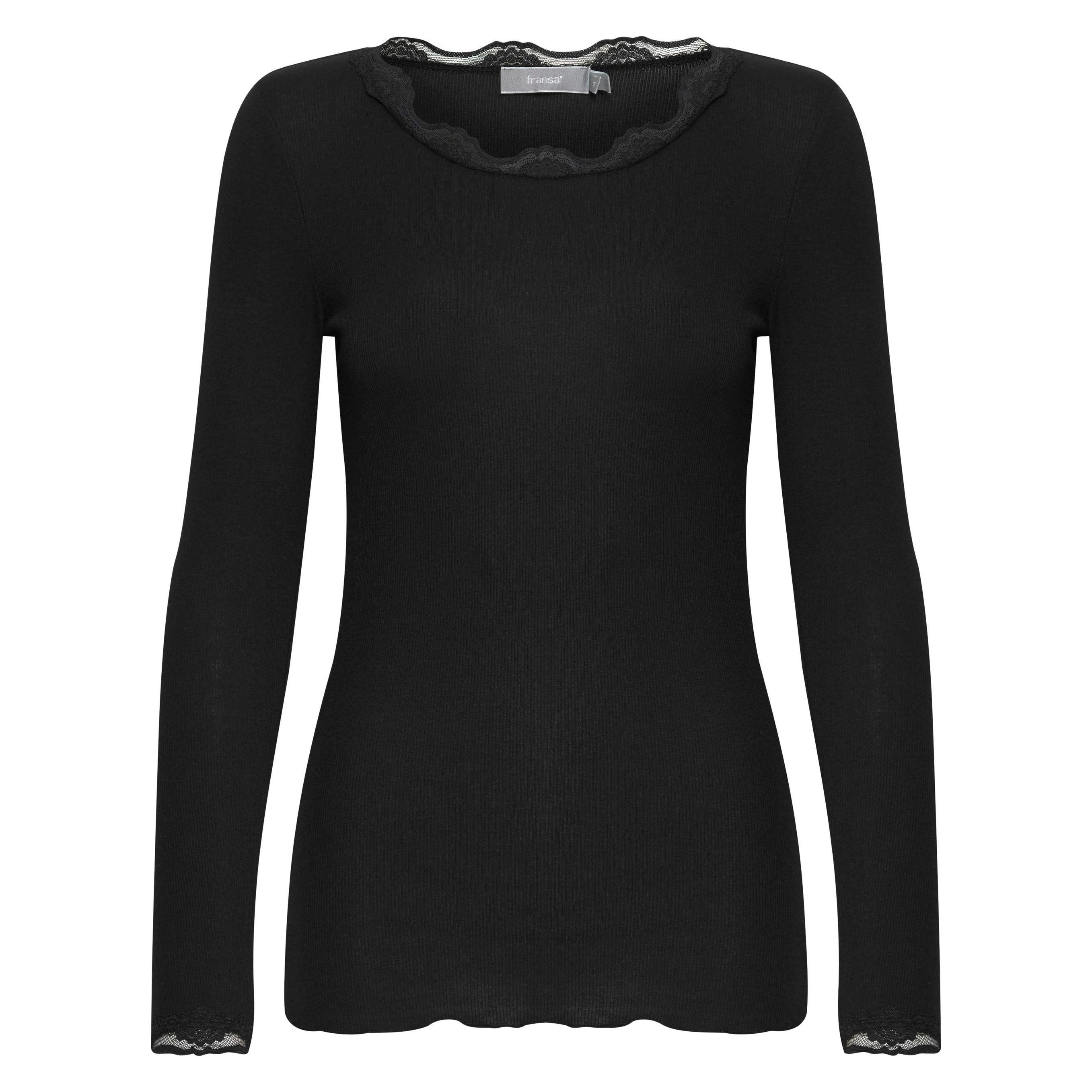 Fransa, Damen, Shirts, Frhizamond 2 T-shirt 20607461, Schwarz, (L)