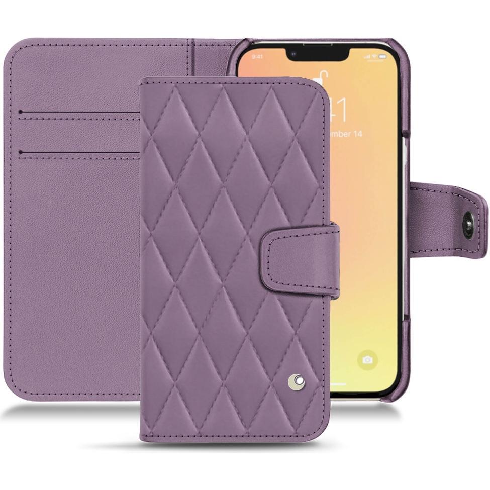 Noreve Lederschutzhülle Wallet (Apple iPhone 13), Smartphone Hülle, Violett
