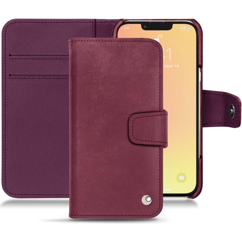 Noreve Lederschutzhülle Wallet (Apple iPhone 13), Smartphone Hülle, Violett