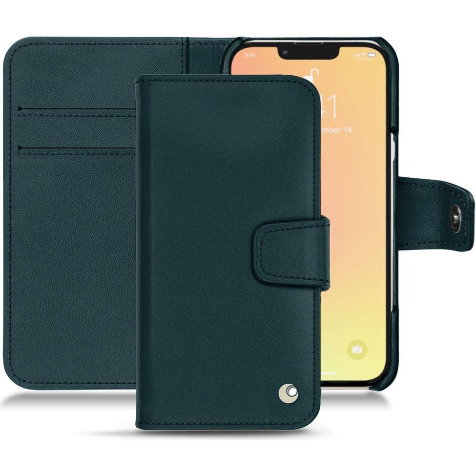Noreve Lederschutzhülle Wallet (Apple iPhone 13), Smartphone Hülle, Blau