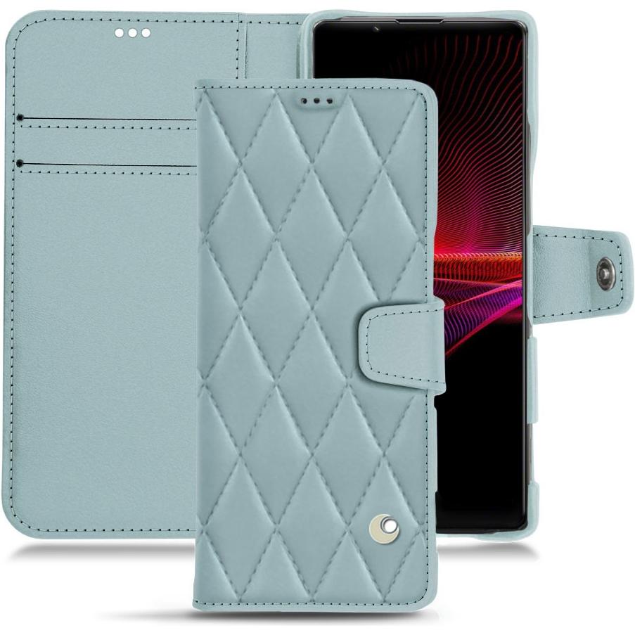 Thumbnail - Noreve Lederschutzhülle Wallet (Sony Xperia 1 III), Smartphone Hülle, Blau