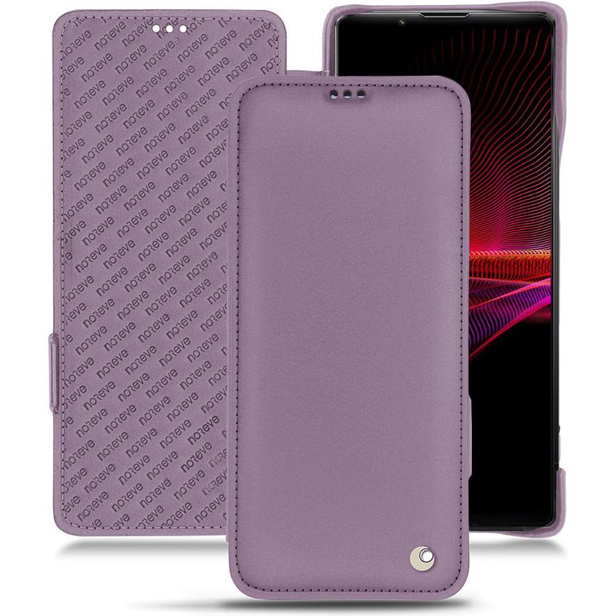 Noreve Lederschutzhülle horizontal (Sony Xperia 1 III), Smartphone Hülle, Violett