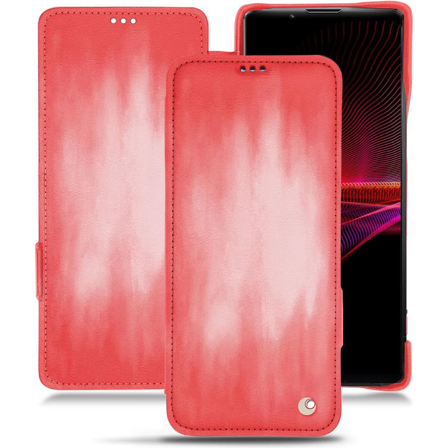 Thumbnail - Noreve Lederschutzhülle horizontal (Sony Xperia 1 III), Smartphone Hülle, Rosa