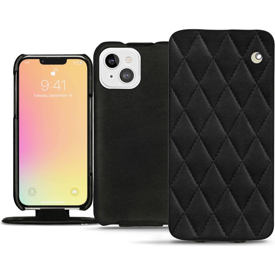 Noreve Lederschutzhülle vertikal (Apple iPhone 13), Smartphone Hülle, Schwarz