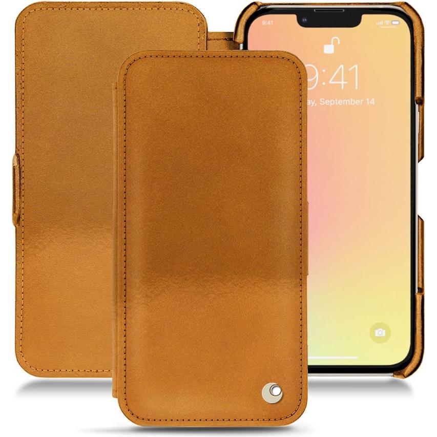 Noreve Lederschutzhülle horizontal (Apple iPhone 13), Smartphone Hülle, Blau