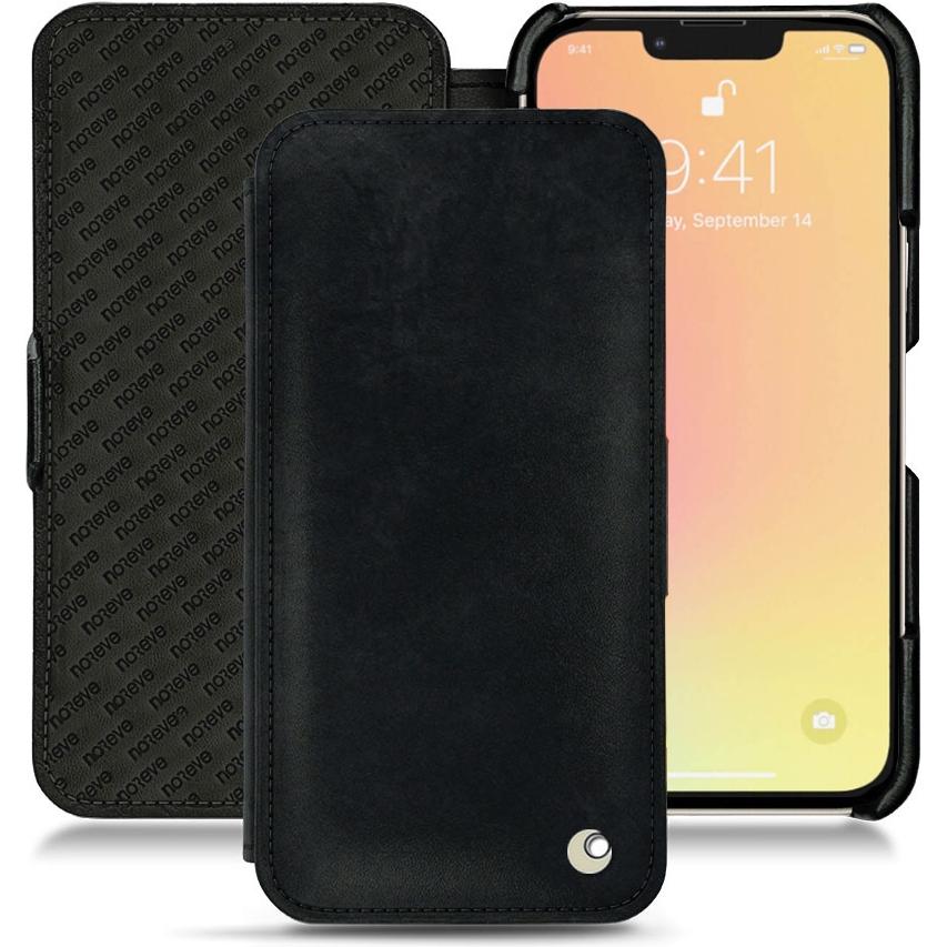 Noreve Lederschutzhülle horizontal (Apple iPhone 13 mini), Smartphone Hülle, Schwarz
