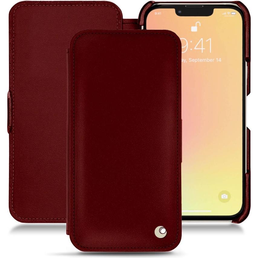 Noreve Lederschutzhülle horizontal (Apple iPhone 13 mini), Smartphone Hülle, Rot