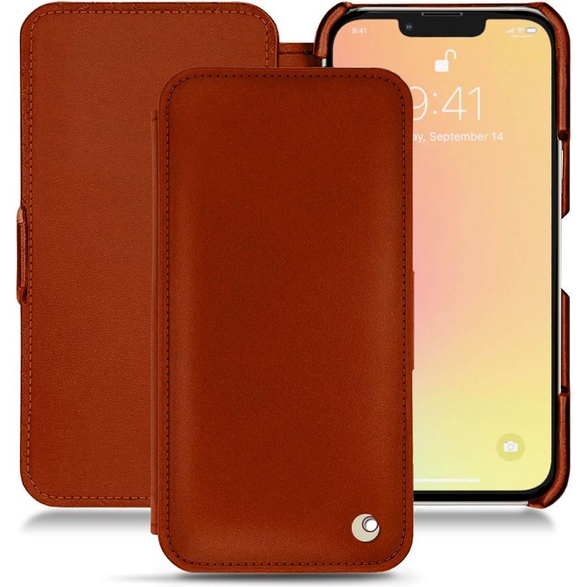 Noreve Lederschutzhülle horizontal (Apple iPhone 13 mini), Smartphone Hülle, Orange