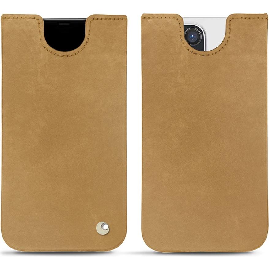 Noreve Lederschutzhülle (Apple iPhone 13 Pro), Smartphone Hülle, Braun