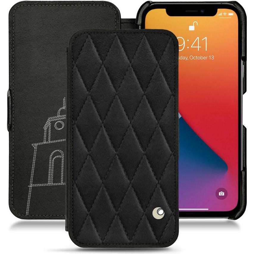 Thumbnail - Noreve Lederschutzhülle horizontal (Apple iPhone 13 Pro), Smartphone Hülle, Schwarz