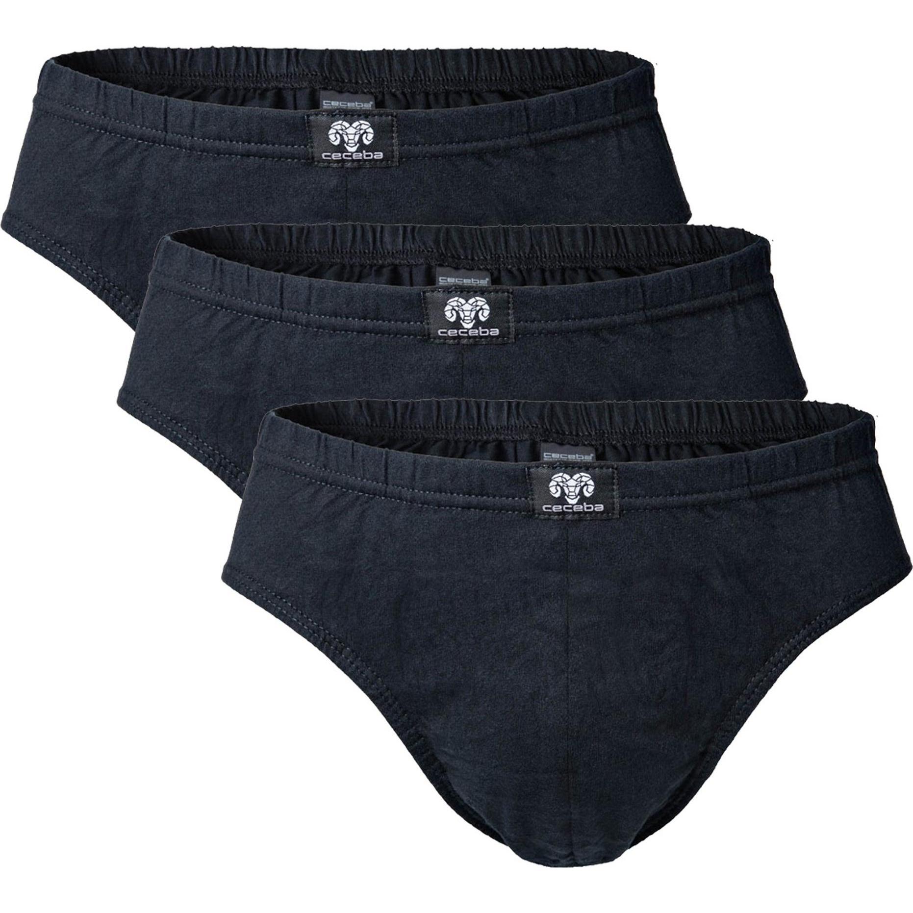 Ceceba, Herren, Unterhosen, Herren-Slip 3er-Pack, Schwarz, (10, 3er Pack)