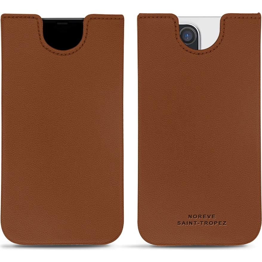 Noreve Lederschutzhülle (Apple iPhone 13 Pro Max), Smartphone Hülle, Braun