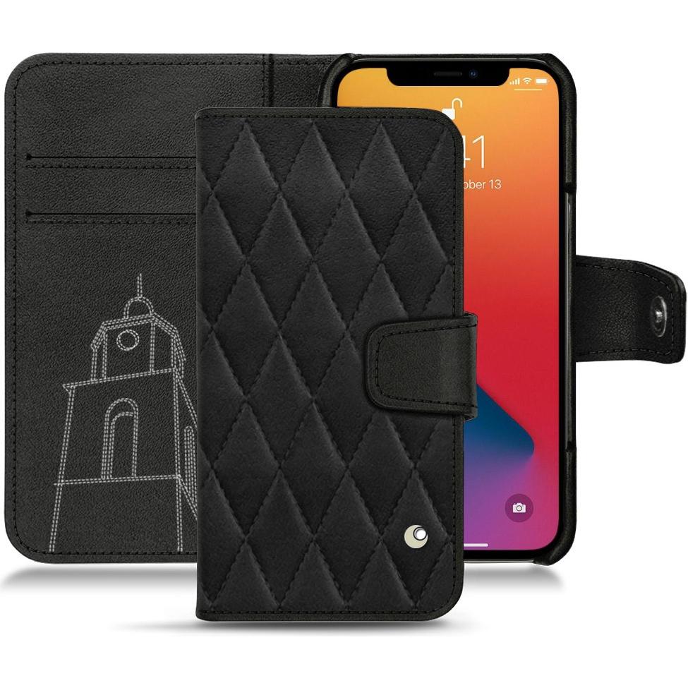 Noreve Lederschutzhülle Wallet (Apple iPhone 13 Pro), Smartphone Hülle, Schwarz