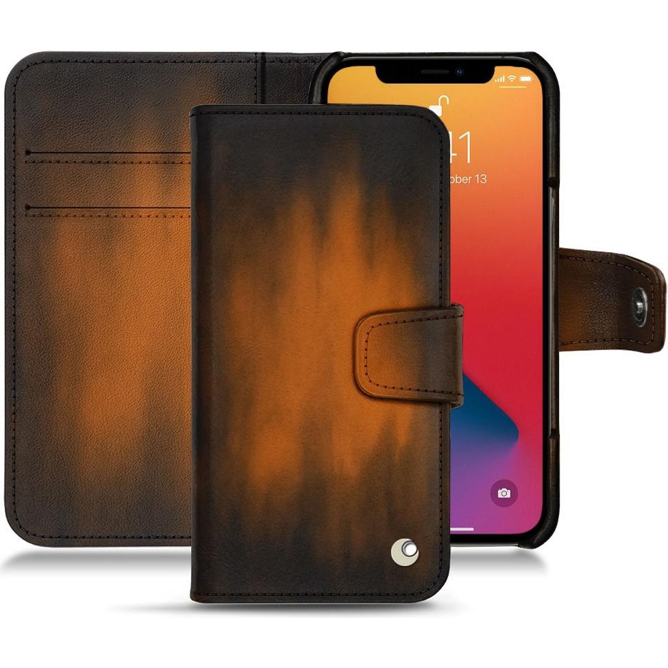 Thumbnail - Noreve Lederschutzhülle Wallet (Apple iPhone 13 Pro), Smartphone Hülle, Braun