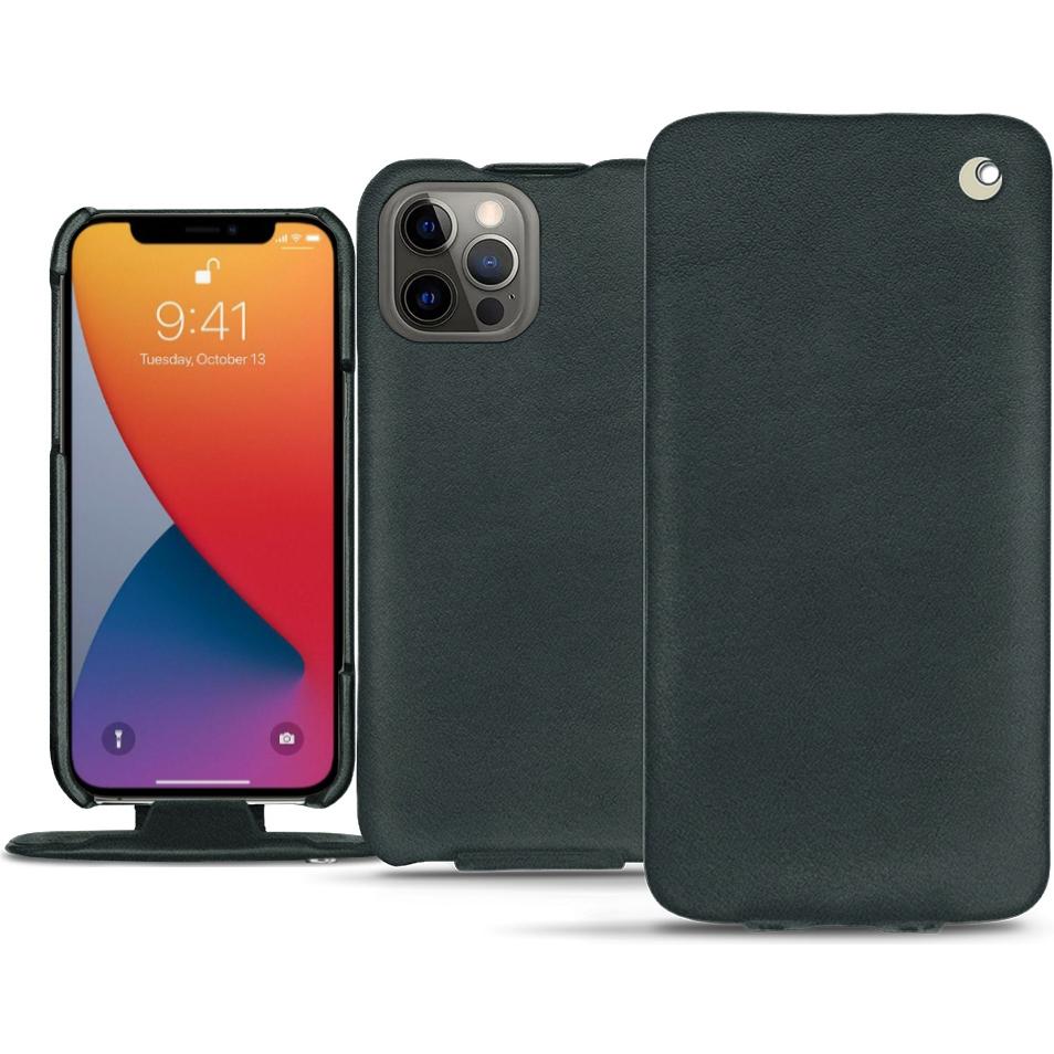 Noreve Lederschutzhülle vertikal (Apple iPhone 13 Pro Max), Smartphone Hülle, Blau