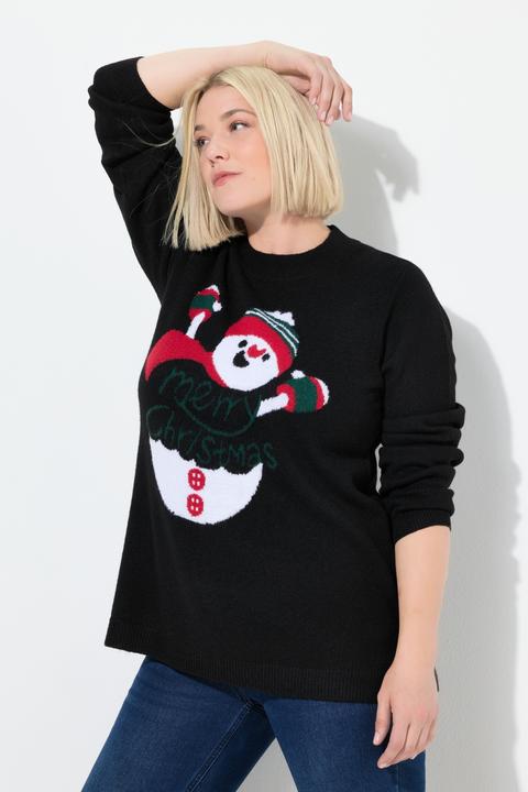 Produktbild Ulla Popken Pullover, Weihnachtsmotiv, Stehkragen, Langarm (48)