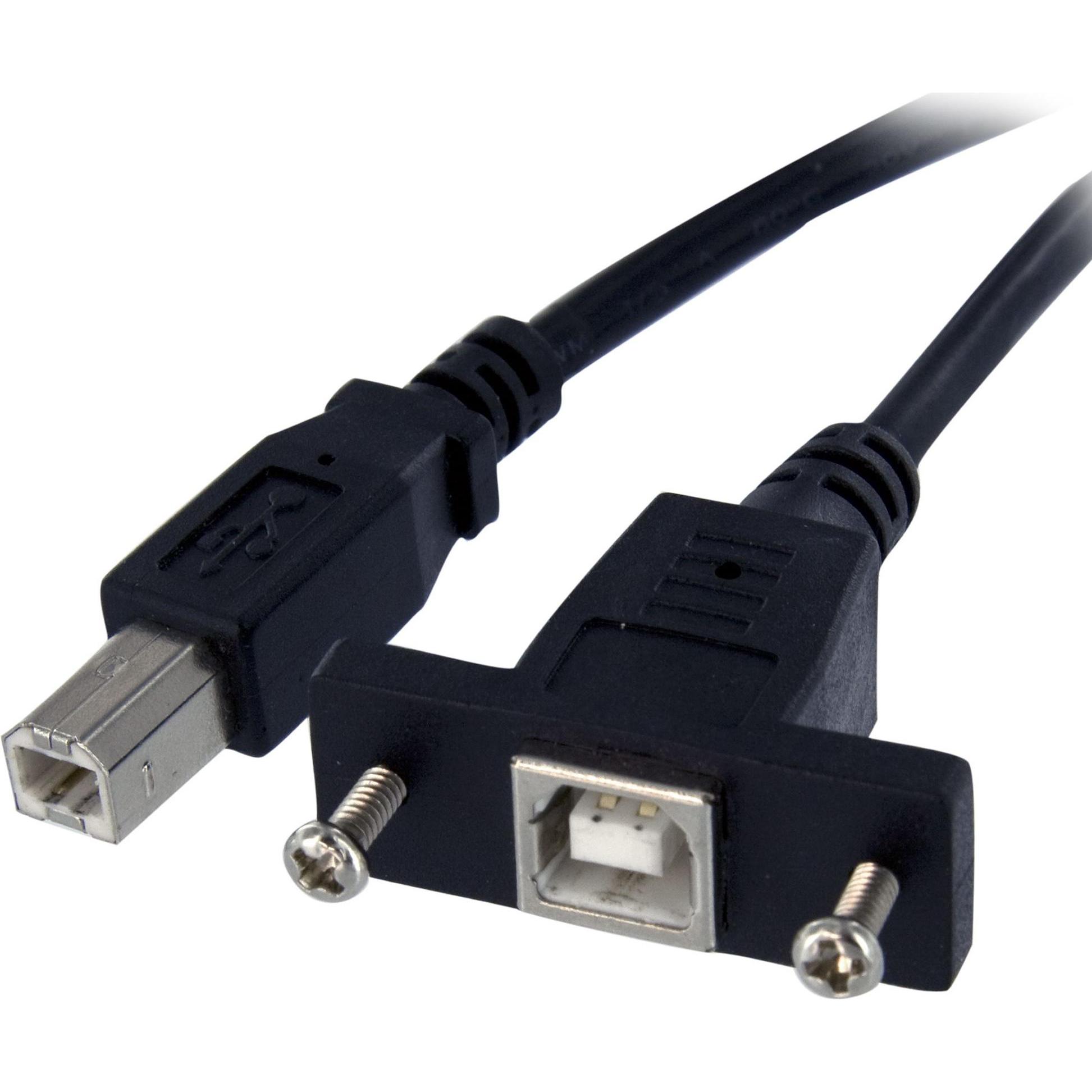 StarTech 30 cm USB B auf B Kabel zur Slotbelch Montage – Buchse/Stecker (0.30 m, USB 2.0), USB Kabel