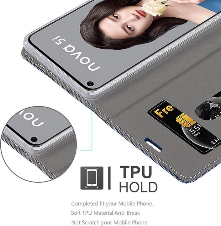 Produktbild Cadorabo Book Jeans Optik Cover (Huawei P20 Lite, Huawei Nova 5i)