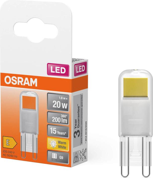 Immagine prodotto Ledvance LED PIN 20 320 1,8W LED PIN G9 1,8W 827 Clear G9 LEDPIN2032018W (G9, 200 lm, 1x)