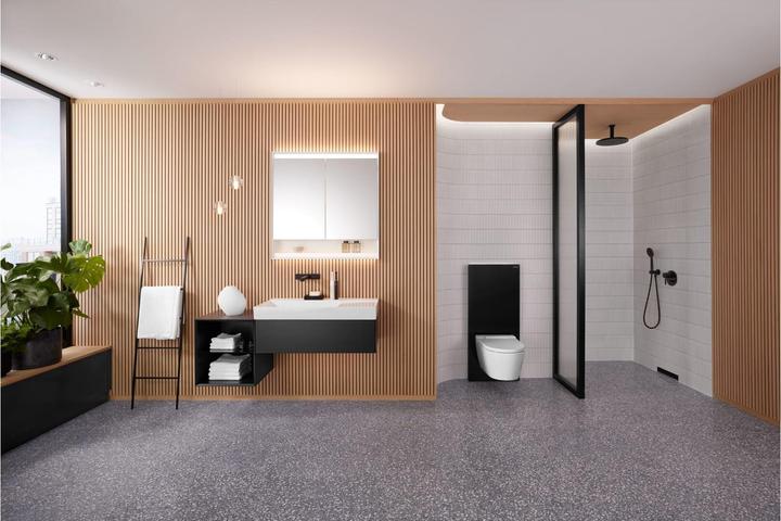 Actual product image Geberit Monolith PLUS sanitary module for wall-mounted toilet, 114cm, water connection center back