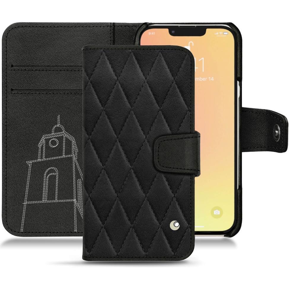 Noreve Lederschutzhülle Wallet (Apple iPhone 13), Smartphone Hülle, Schwarz