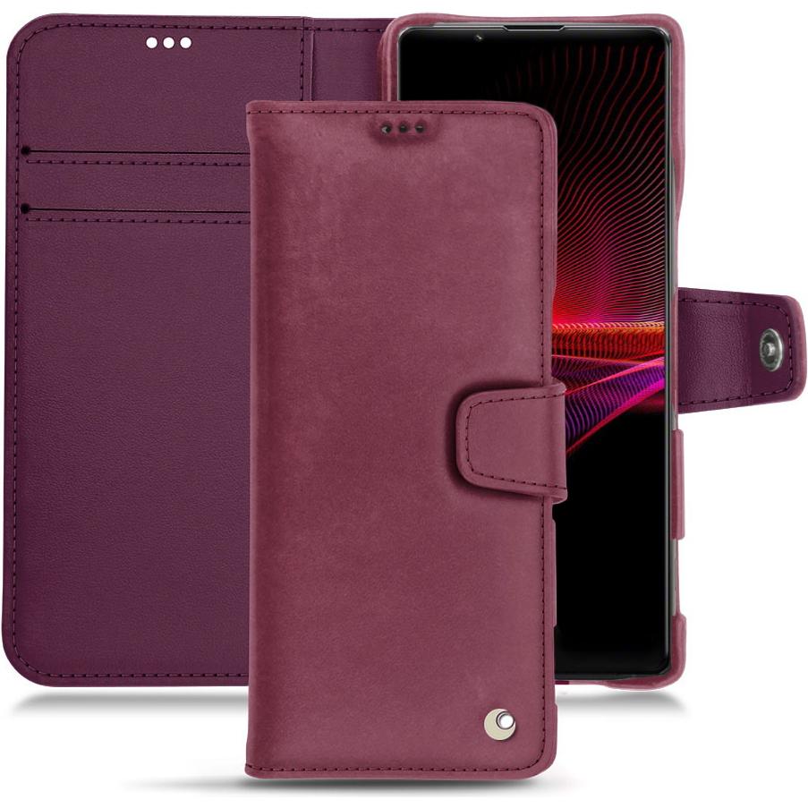 Thumbnail - Noreve Lederschutzhülle Wallet (Sony Xperia 1 III), Smartphone Hülle, Violett