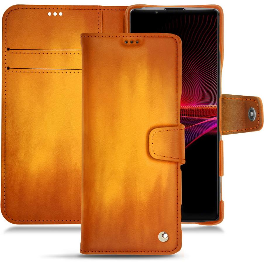 Thumbnail - Noreve Lederschutzhülle Wallet (Sony Xperia 1 III), Smartphone Hülle, Orange