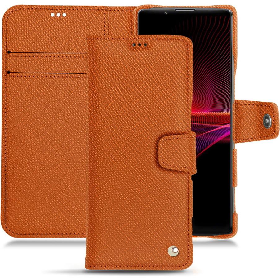 Thumbnail - Noreve Lederschutzhülle (Sony Xperia 1 III), Smartphone Hülle, Orange