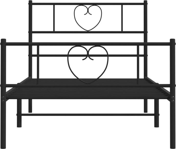 Actual product image vidaXL Bed frame with headboard footboard metal bed Bed black 75x190cm (75 x 190 cm)