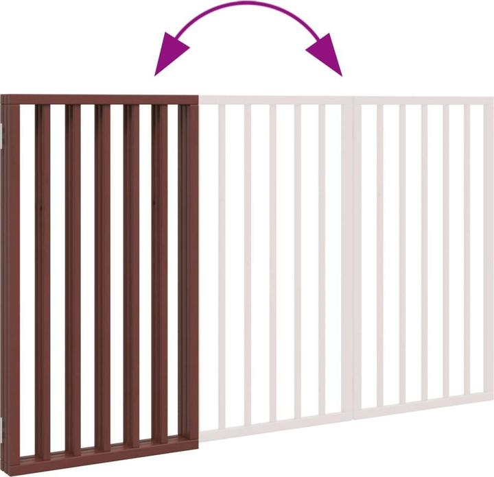 Produktbild vidaXL Hundetor mit Tür Faltbar Hundegitter Schutzgitter 4-tlg. Pappelholz (6 cm)