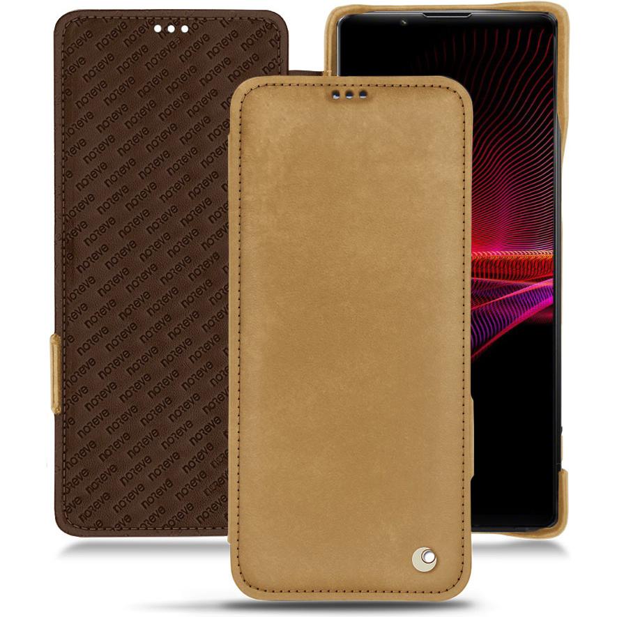 Thumbnail - Noreve Lederschutzhülle horizontal (Sony Xperia 1 III), Smartphone Hülle, Braun