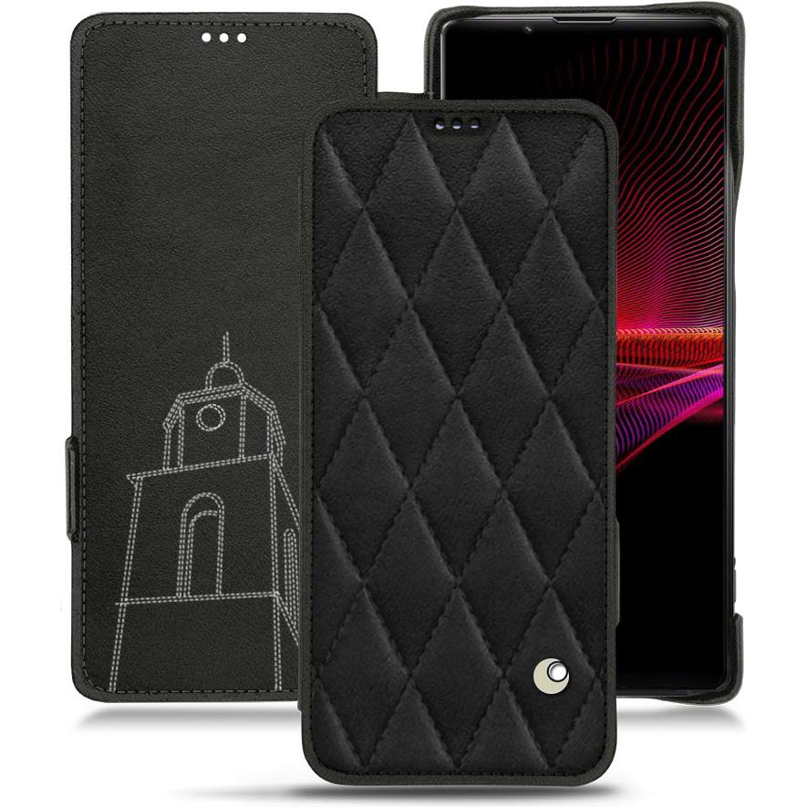 Thumbnail - Noreve Lederschutzhülle horizontal (Sony Xperia 1 III), Smartphone Hülle, Schwarz