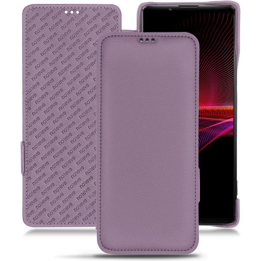 Noreve Lederschutzhülle horizontal (Sony Xperia 1 III), Smartphone Hülle, Violett