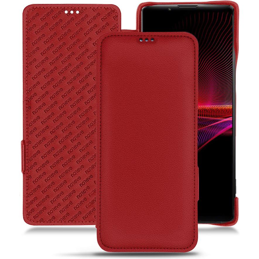Noreve Lederschutzhülle horizontal (Sony Xperia 1 III), Smartphone Hülle, Rot
