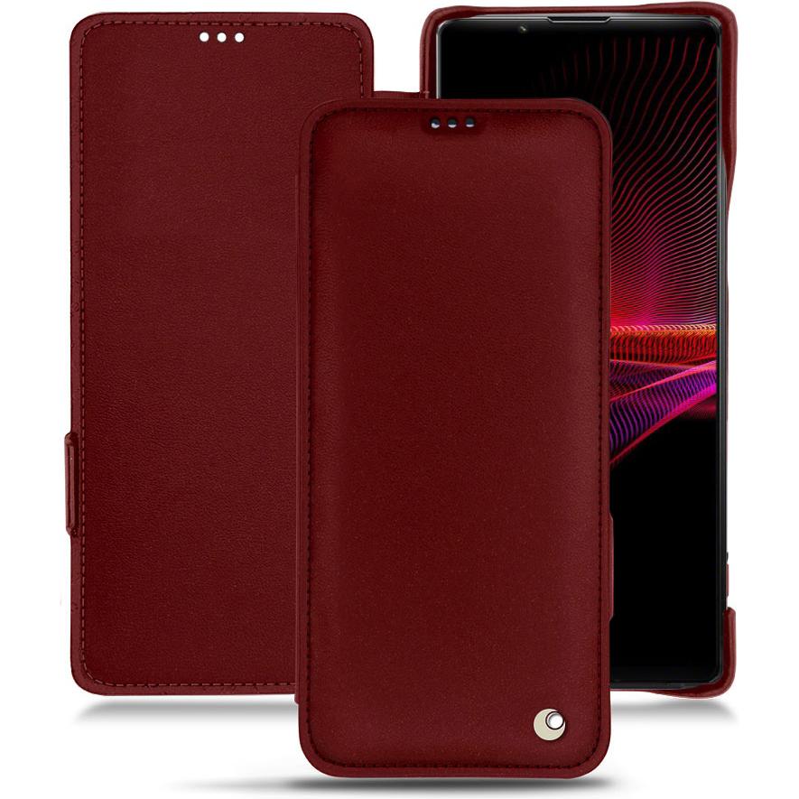 Noreve Lederschutzhülle horizontal (Sony Xperia 1 III), Smartphone Hülle, Rot