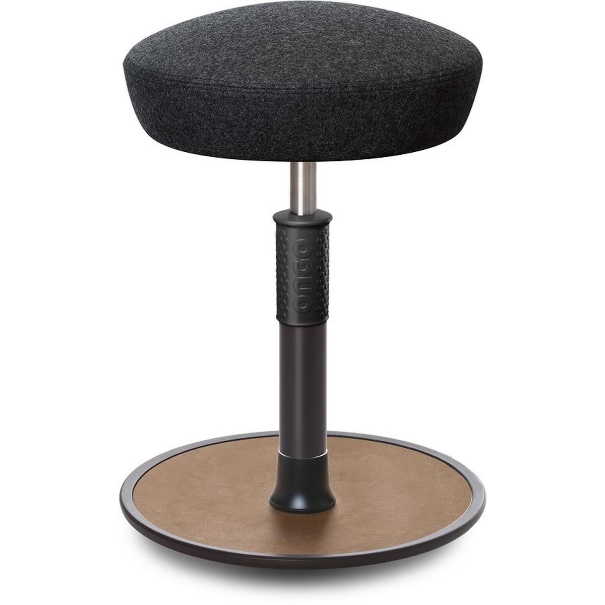 Ongo, Bürostuhl, Sitz- Stehhocker Free Regular Hutsitz kvadrat Divina Anthrazit schw. /Natur