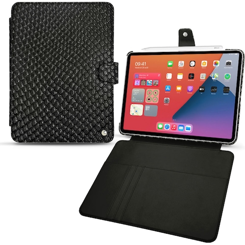 Noreve Lederschutzhülle Wallet (iPad mini 6), Tablet Hülle, Schwarz