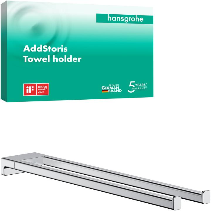 Produktbild hansgrohe AddStoris Handtuchhalter, zweiarmig, 445mm chrom
